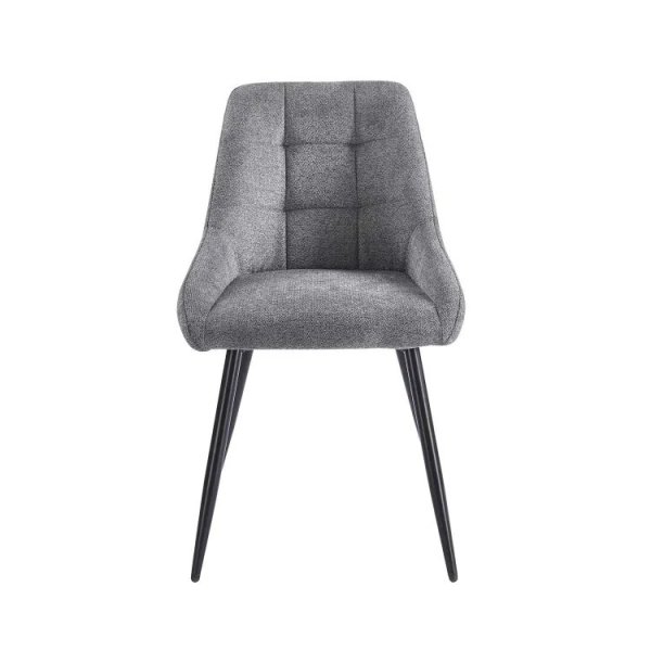 Chaise Rembourrée Alma Grise Pieds Noirs | Ukukhome 2